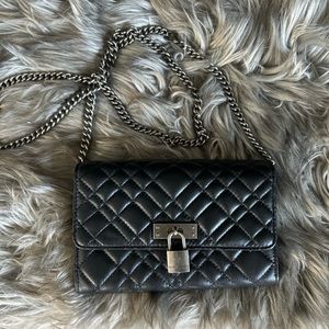 Black Quilted KURT GEIGER Wallet on Chain